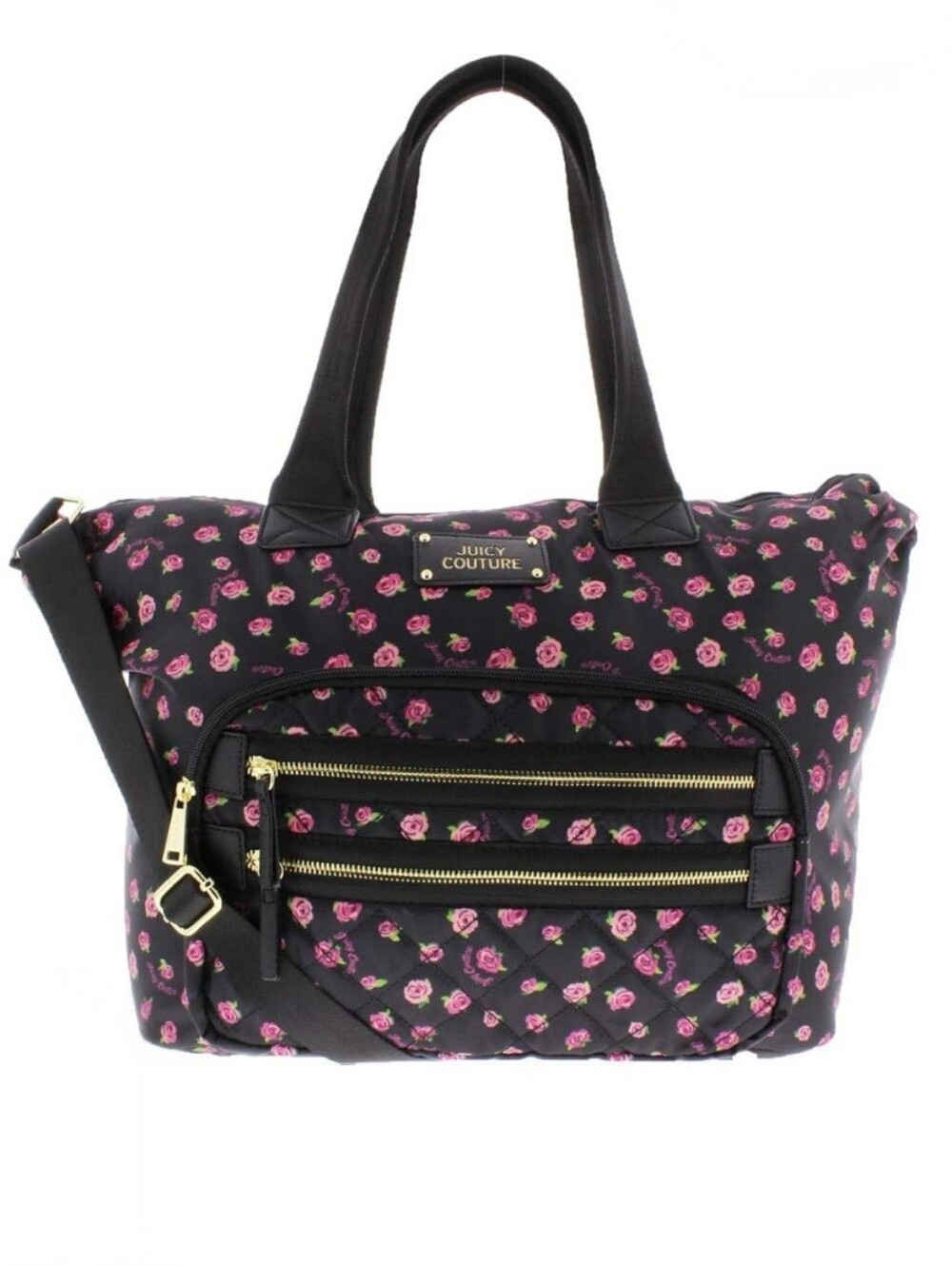 Juicy Couture Neon Lights Duffel Bag Black Ditsy Rose One Size